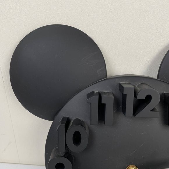 Meidi Clock Disney Mickey Mouse Black 3D Plastic Wall Hanging‎ 11" - Picture 3 of 7